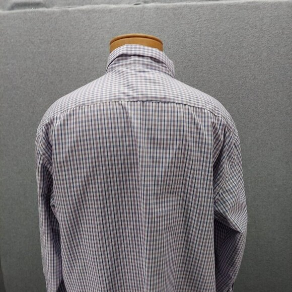 Jones New York Mens SZ 2XL Shirt Blue Purple Plaid Button Down Front - Picture 4 of 6